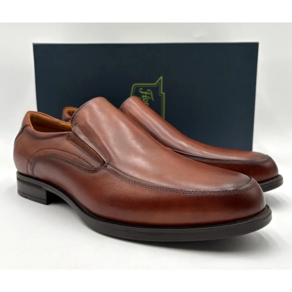 Florsheim MIDTOWN MOC SLP COGNAC Men's NEW Slip-On Shoes Brown US Size 11 3E